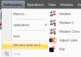 Select zero level on Z comand from Mathematics menu